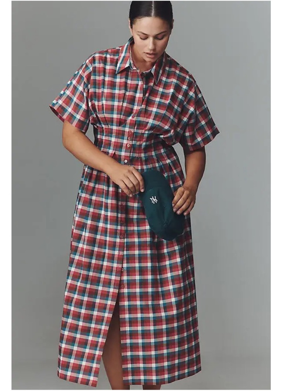 Anthropologie Exquise Tobie dress in gingham plaid. Size Medium Petite